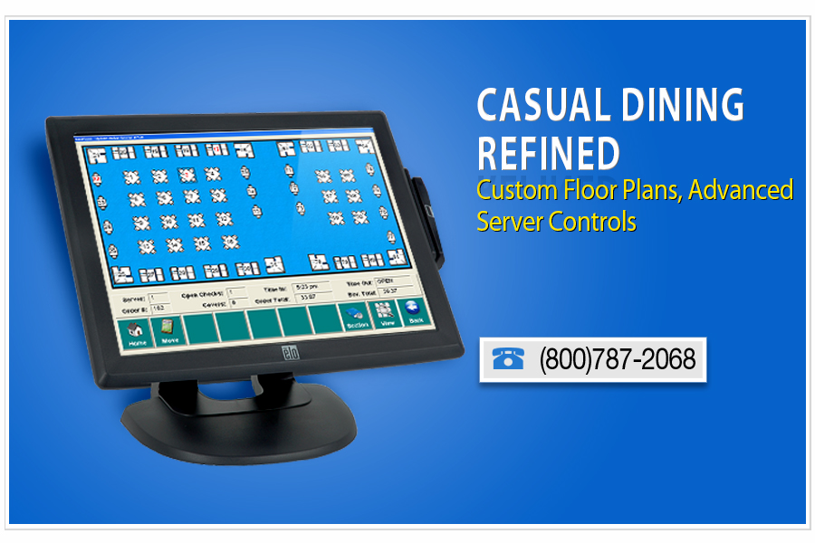 restaurant point of sale for casual dining refined with custom floor plans and advanced server controls